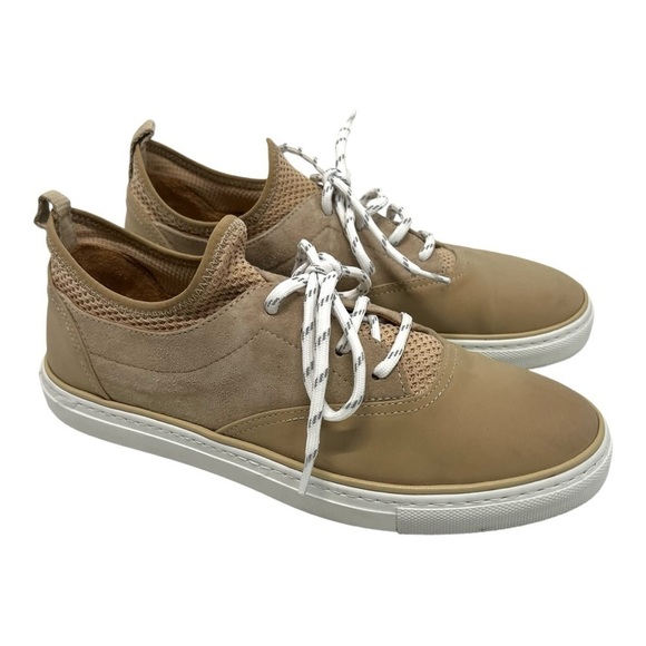 Jenni Kayne Natural Tan Leather Lace Up Casual Trainers Sneakers Women’s 38 - Picture 2 of 16